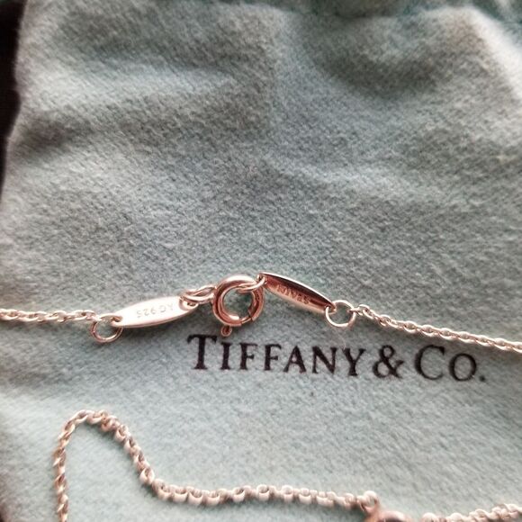 Tiffany & Co. Silver Necklace with Black Pendant - Picture 5 of 6
